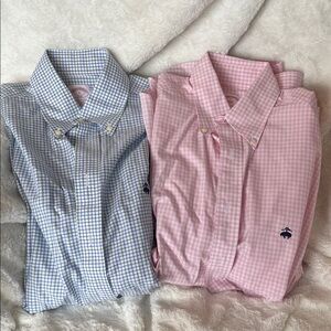 Brooks Brothers Pink and Blue Checkered Button Down Shirts
